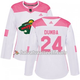 Naisten NHL Minnesota Wild Pelipaita Matt Dumba 24 Adidas 2017-2018 Valkoinen Vaaleanpunainen Fashion Authentic